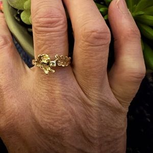 Vintage Gold Leaf ring
